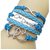 GirlZ! One Direction Infinity Leather Multilayer double heart bracelet  Blue