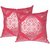Lushomes Pink Cushion Covers with Silver Foil Print (Pack of 2)