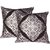 Lushomes Black Cushion Covers with Silver Foil Print (Pack of 2)
