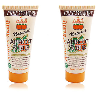 ADS NATURAL APRICOT SCRUB 50g Pack of 2 Free Liner  Rubber Band -PHSG