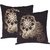Lushomes Black Cushion Covers with Gold Foil Print (Pack of 2)