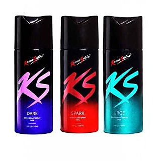 Ks Kamasutra Deo Deodorant Body Spray For Men Combo Spark+Dare+Urge Set Of 3 Deo - 89386176