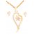 JNB Jewellers American Diamond Heart Shape Pendant with Earrings