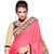 Khushali Presents Embroidered Georgette Half  Half Saree(Blue,Pink)