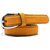 Wholesome Deal womens yellow colour non Leatherite pin buckle belt with 1 inches