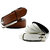 Wholesome Deal womens white and brown colour non Leatherite pin buckle belt with 1 inches (Pack of Two)