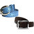 Wholesome Deal womens blue and dark brown colour non Leatherite pin buckle belt with 1 inches (Pack of Two)