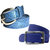 Wholesome Deal womens blue and royal blue colour non Leatherite pin buckle belt with 1 inches (Pack of Two)