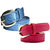 Wholesome Deal womens blue and pink colour non Leatherite pin buckle belt with 1 inches (Pack of Two)