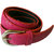 Wholesome Deal womens pink colour non Leatherite pin buckle belt with 1 inches