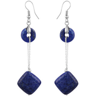                       Pearlz Ocean Octave 2.5 Inch Lapis Lazuli Beads Dangle Earrings                                              