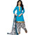 Khoobee Cotton Patiyala Dress Material (Sky Blue, Black, White)