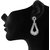 Donna Fashion White Drop Leaf Rhodium Plated Dangler Earrings with Crystals for Women ER30080R