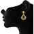 Donna Fashion Red Floral Decal Gold Plated Dangler Earrings with Crystals for Women ER30099G