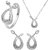 Mahi Combo of CZ Twin Leaf Rhodium Plated Pendant Set and Ring for Women CO1104470R