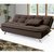 Fabhomedecor - Ariana Wooden Frame Sofa Cum Bed With Fabric Upolstry And Metal Legs - Dark Coffee