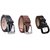 Mens Leather 2Formal Belt and 1Casual Belt With Square Buckle Combo
