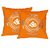 Lushomes Dark Orange Cushion Covers with Silver Foil Print (Pack of 2)