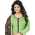 Khoobee Chanderi Dress Material (Light Green, Brown)