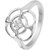 Mahi Combo of CZ Flower Four Petal Rhodium Plated Pendant Set and Ring for Women CO1104474R