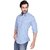 SBA Light Blue Mens Checkered Casual Shirt