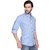 SBA Light Blue Mens Checkered Casual Shirt