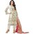 Trendz Apparels White Faux Georgette Pant Style Salwar Suit (Unstitched)