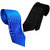 Wholesome Deal Black And Royal Blue Colour Microfiber Narrow Tie (Pack of Two)