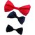 Wholesome Deal Red Black And Navy Blue Colour Neck Bow Tie (Pack of Three)