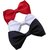 Wholesome Deal Red Black And White Colour Neck Bow Tie (Pack of Three)