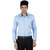 Independence Mens Blue Solid Formal Shirt