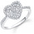 Meenaz Heart Ring For Girls  Women Silver Plated In American Diamond  FR219