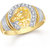 Meenaz Ring For Men Gold Plated  In American Diamond Cz FR406
