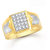 Meenaz Ring For Men Gold Plated  In American Diamond Cz FR369
