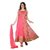 Stuties Women Anarkali net with Hand work with Chanderi Silk lining Readymade salwar kameezY1764XL Pink