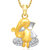 Ganpati God Pendant With Chain Lockets For Men And  Women Gold Plated In American Diamond Cz  GP285