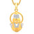 God Pendant With Chain Lockets For Men And  Women Gold Plated In American Diamond Cz  GP294