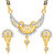 Meenaz Mangalsutra Jewellery Set Silver  Gold Plated Cz With Earring In American Diamond For Girls Women MSPT188