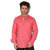KIvon Mens Pink Plain Casual Shirt