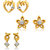 Mahi Eita Collection Combo Gold Plated Crystal Stud Earring For Women