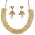 penny jewels Golden Alloy Traditional Gold Plated Necklace Set with earrings