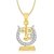Laxmi God Pendant With Chain Lockets For Men And  Women Gold Plated In American Diamond GP118