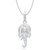Ganpati God Pendant With Chain Lockets For Men And  Women Silver Plated In American Diamond Cz  GP160