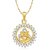 Ganpati God Pendant With Chain Lockets For Men And  Women Gold Plated In American Diamond Cz  GP164