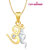 Om  Ganpati God Pendant With Chain Lockets For Men And  Women Gold Plated In American Diamond   GP217