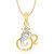 Om  Ganpati God Pendant With Chain Lockets For Men And  Women Gold Plated In American Diamond   GP224