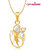 Om  Ganpati God Pendant With Chain Lockets For Men And  Women Gold Plated In American Diamond   GP227