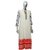 Rumourss A-Line White Cotton Printed Long Slim Fit Kurtas For Women