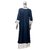 Rumourss A-Line Black Cotton Plain Long Slim Fit Kurtas For Women