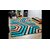 Presto Blue Colour Geometrical 3D Shaggy Carpet (ICSC5034C6X9)